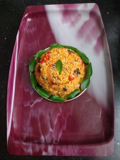*பிரிஞ்ஜால் ரைஸ்*(brinjal rice recipe in tamil) செய்முறை முக்கிய புகைப்படம்