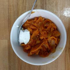 A picture of Indian style - spicy carrot dish.