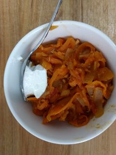 A picture of Indian style - spicy carrot dish.