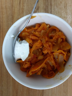 A picture of Indian style - spicy carrot dish.