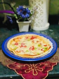 صورة لوصفة بيتزا الكريب السريعه والسهلة