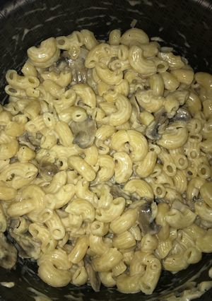 Una foto de Fideos con salsa de champiñones