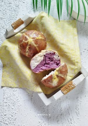 Foto resep Korean Garlic Cheese Sweet Potato Bread