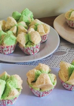 Foto resep Bolu Kukus Mekar pandan 1 Telur