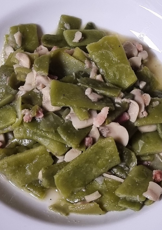 Una foto de Judías verdes con champiñones y bacon TM31