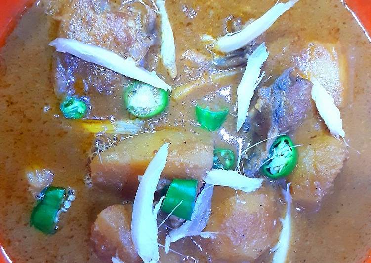 Steps to Prepare Speedy Aloo chicken qorma curry