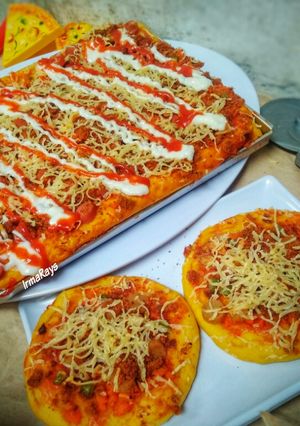 Foto resep Pizza Labu Kuning Topping Worcis (wortel buncis)