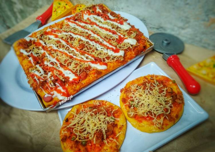 Resep Pizza Labu Kuning Topping Worcis (wortel buncis), Bikin Ngiler