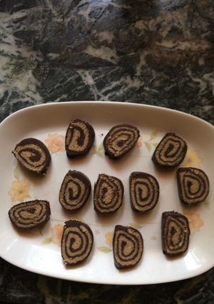A picture of Chocolate Swiss rolls.