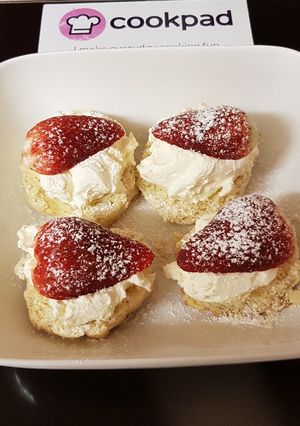 A picture of My Quick Scones & fresh whipped cream.