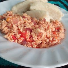 A picture of Ugali with scrammbled eggs #festivedishcontest_mombasa.