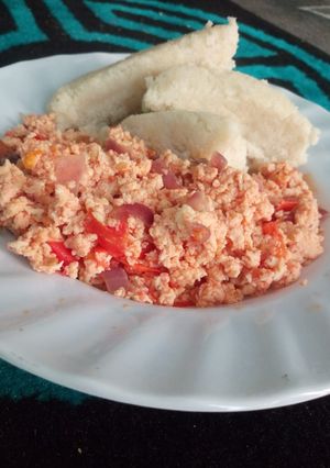 A picture of Ugali with scrammbled eggs #festivedishcontest_mombasa.