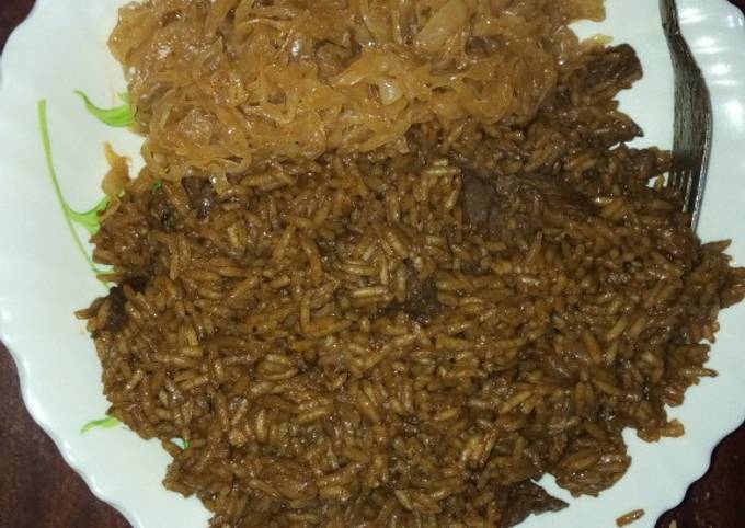 Steps to Make Eric Ripert Pilau and steamed cabbage