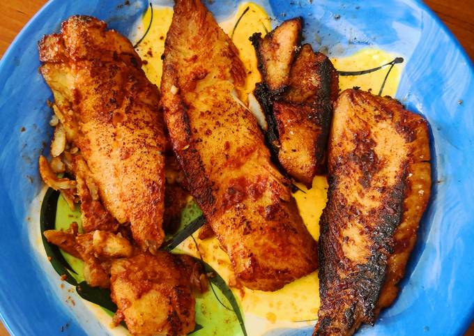 Fried Fish Tarakihi with Sweet & Sour Dip. 🐟 🌶 🤗🌷
