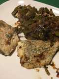 Filets de lieu noir aux oignons, poivrons et anis vert