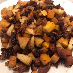 A picture of Butternut Squash & Sausage Fry.