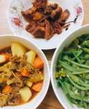 Hoa bí xào tỏi  Cà ri bò  Thịt lợn mắm kiểu dân tộc