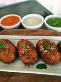 Mixed Vegetables Cutlets With Three Dips