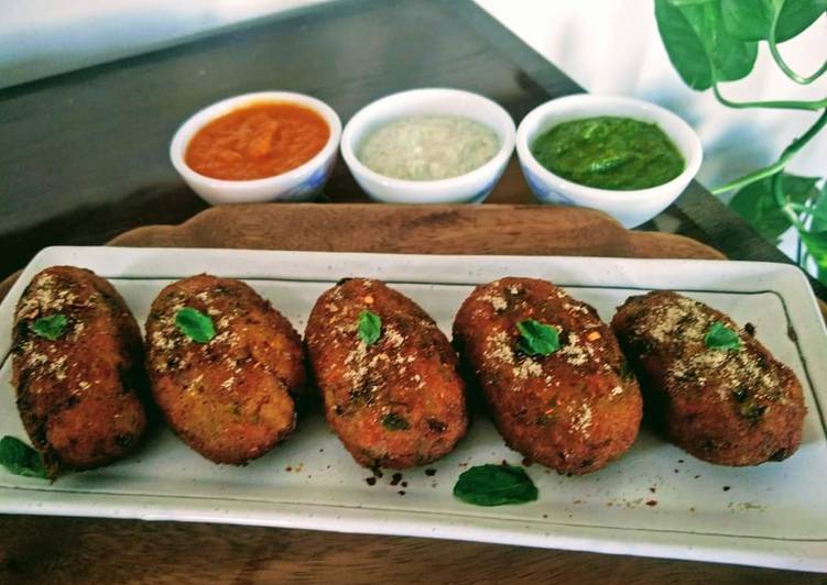 Simple Way to Make Award-winning Mixed Vegetables Cutlets With Three Dips