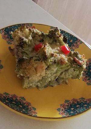Una foto de Soufflé de brócoli y champignones