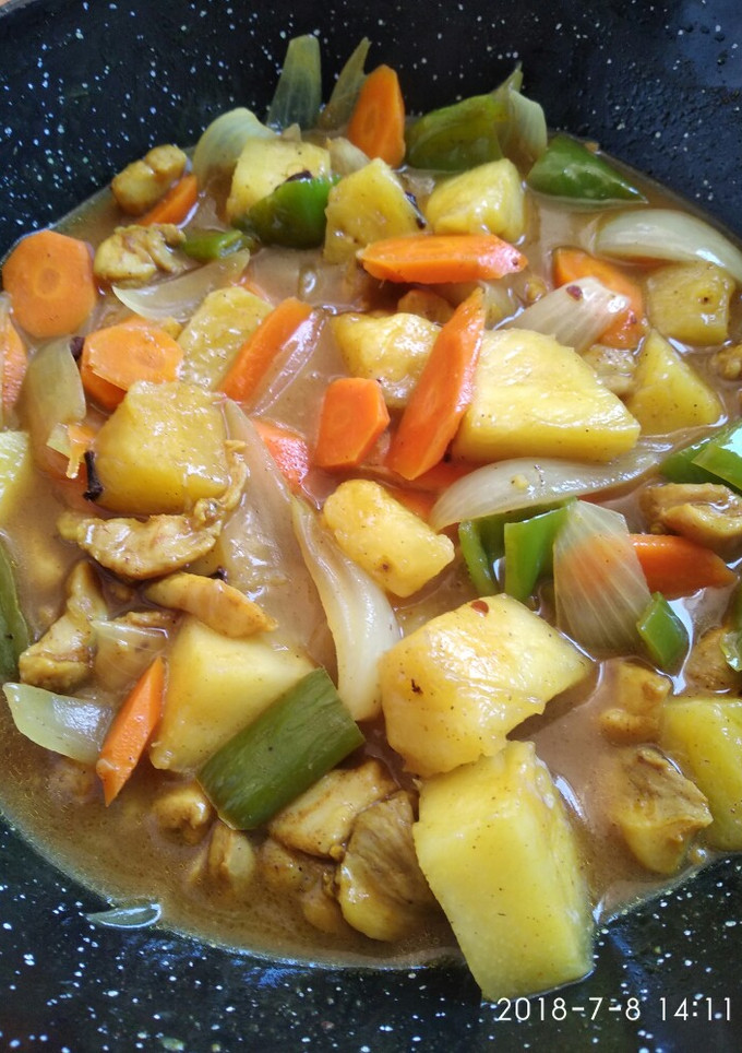 Una foto de Curry de piña 'recetas saludables para diabetes' 