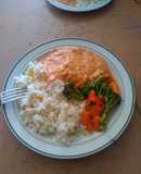 Pollo deshebrado con crema de chipotle