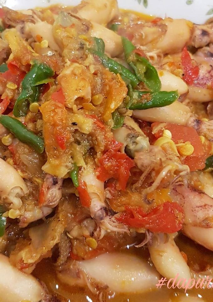 Foto resep Cumi asin pedas