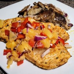 Cajun Turkey Steaks With Pineapple Salsa A picture of Cajun Turkey Steaks With Pineapple Salsa.