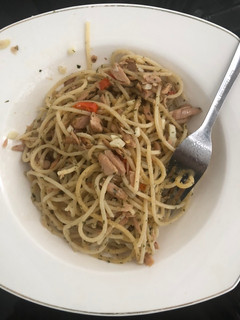 Foto resep Spagetti aglio olio tuna