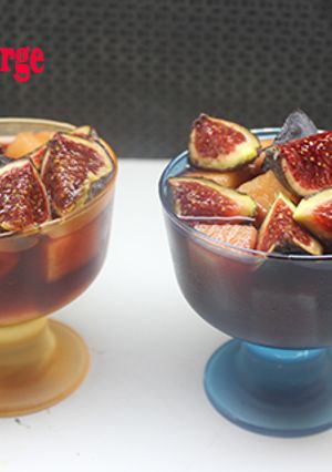 A picture of Sangria Fruit Cup with Figs and Watermelon.