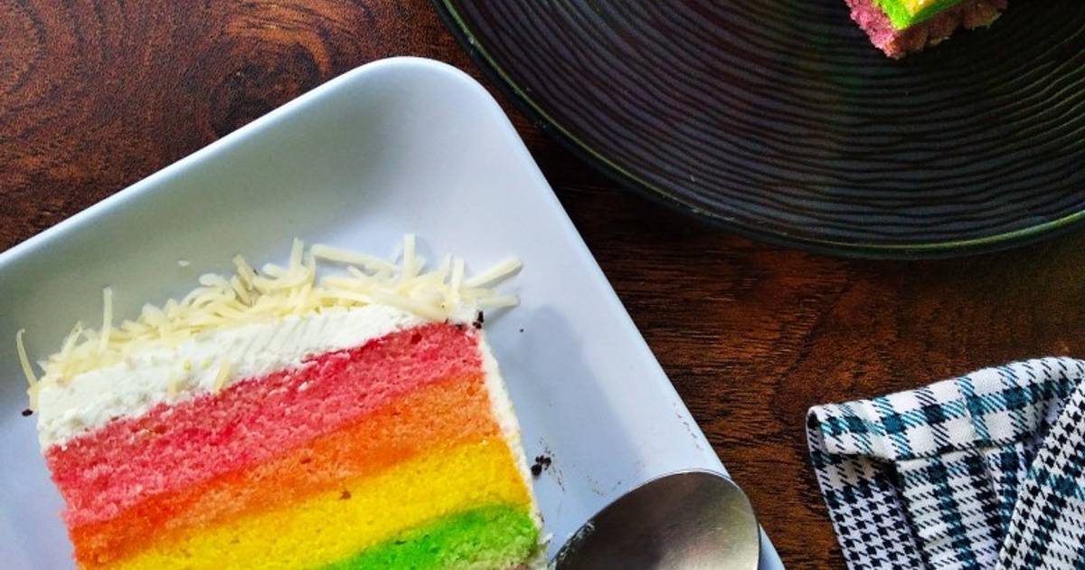 Resep Rainbow Cake Kukus Ny Liem Oleh Pawon Bunda Dinda Cookpad