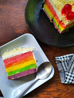 Foto resep Rainbow cake kukus ny. Liem