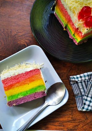 Foto resep Rainbow cake kukus ny. Liem
