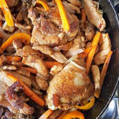 Onion Carrot Chicken Mix Stir Fry A picture of Onion Carrot Chicken Mix Stir Fry.