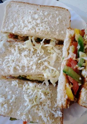 A picture of Peri peri veg sandwich.