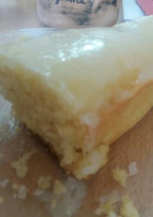 Una foto de Budín de limón y naranja con glace