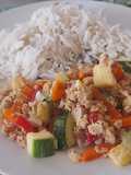 Guiso de zapallito y carne vegetal