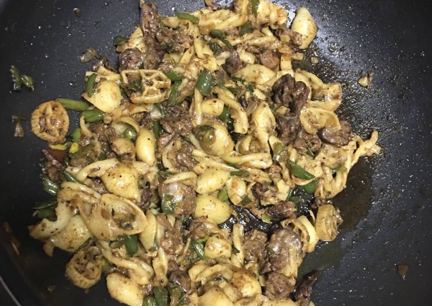 Macaroni mixed with chicken livers Recipe by Maselebalo S'lebe