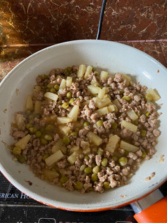 A picture of Ground Pork with Pineapple Tidbits.