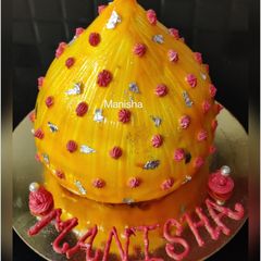 A picture of Red Velvet Modak Cake on Ganesh Chaturthi.