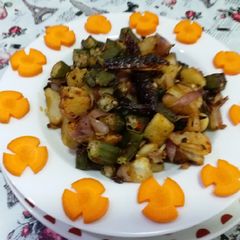 Bhindi aloo ki dry sabzi A picture of Bhindi aloo ki dry sabzi.