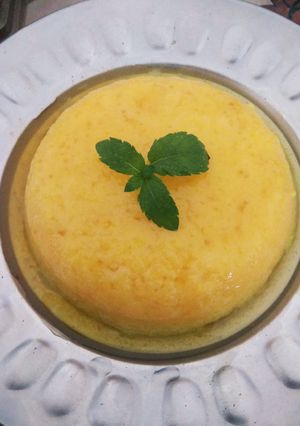 A picture of Custard and rava pudding.