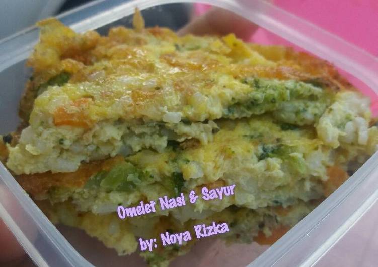 Resep: Omelete Nasi n sayur (Mpasi 13 bulan, praktis menu 4 bintang) yang Nikmat