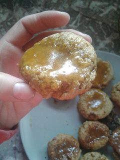 Una foto de Pepas fit de batata y dulce de leche