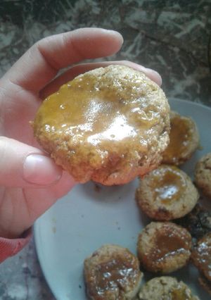 Una foto de Pepas fit de batata y dulce de leche