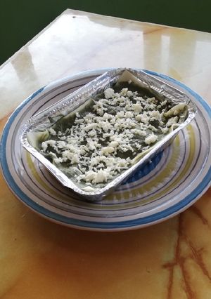 Una foto de Lasaña de pollo al pesto