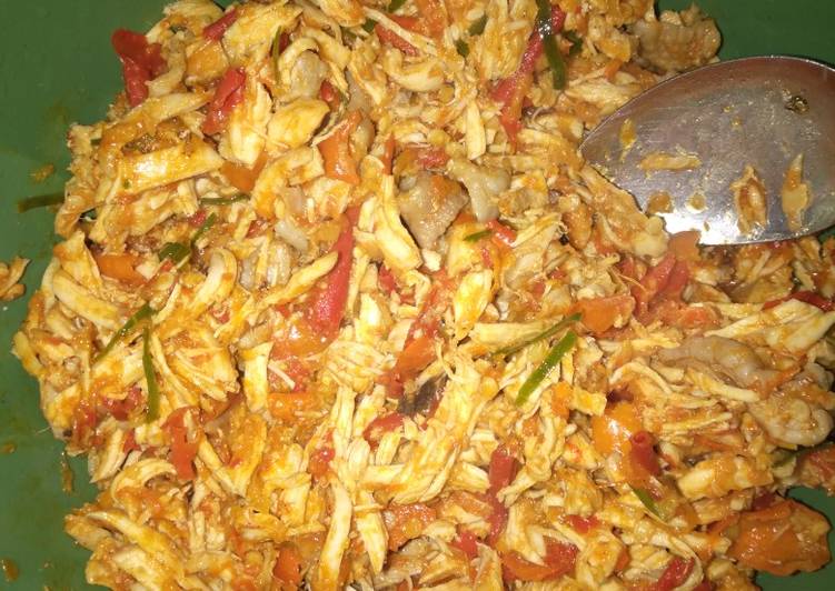 Resep @ENAK Ayam suir pedas resep masakan rumahan yummy app