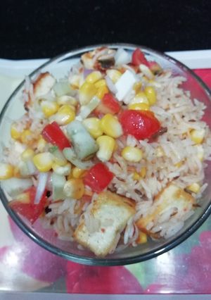 A picture of Paneer Corn Pulav.