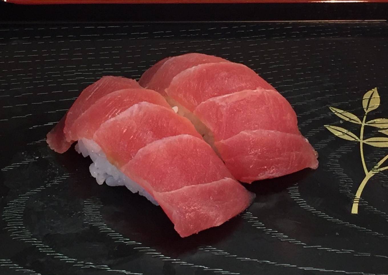 Traditional tuna nigiri sushi
