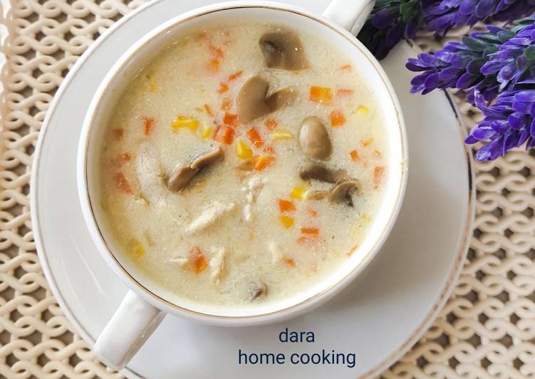 Resep Sup Krim Ayam Jamur yang Bikin Ngiler
